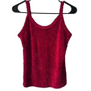 100% Vanity Red Chenille Tank Top